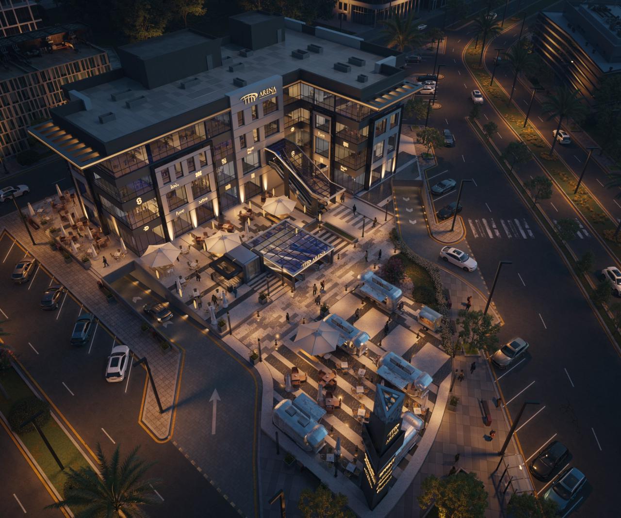 Arena Mall 3D aerial night view